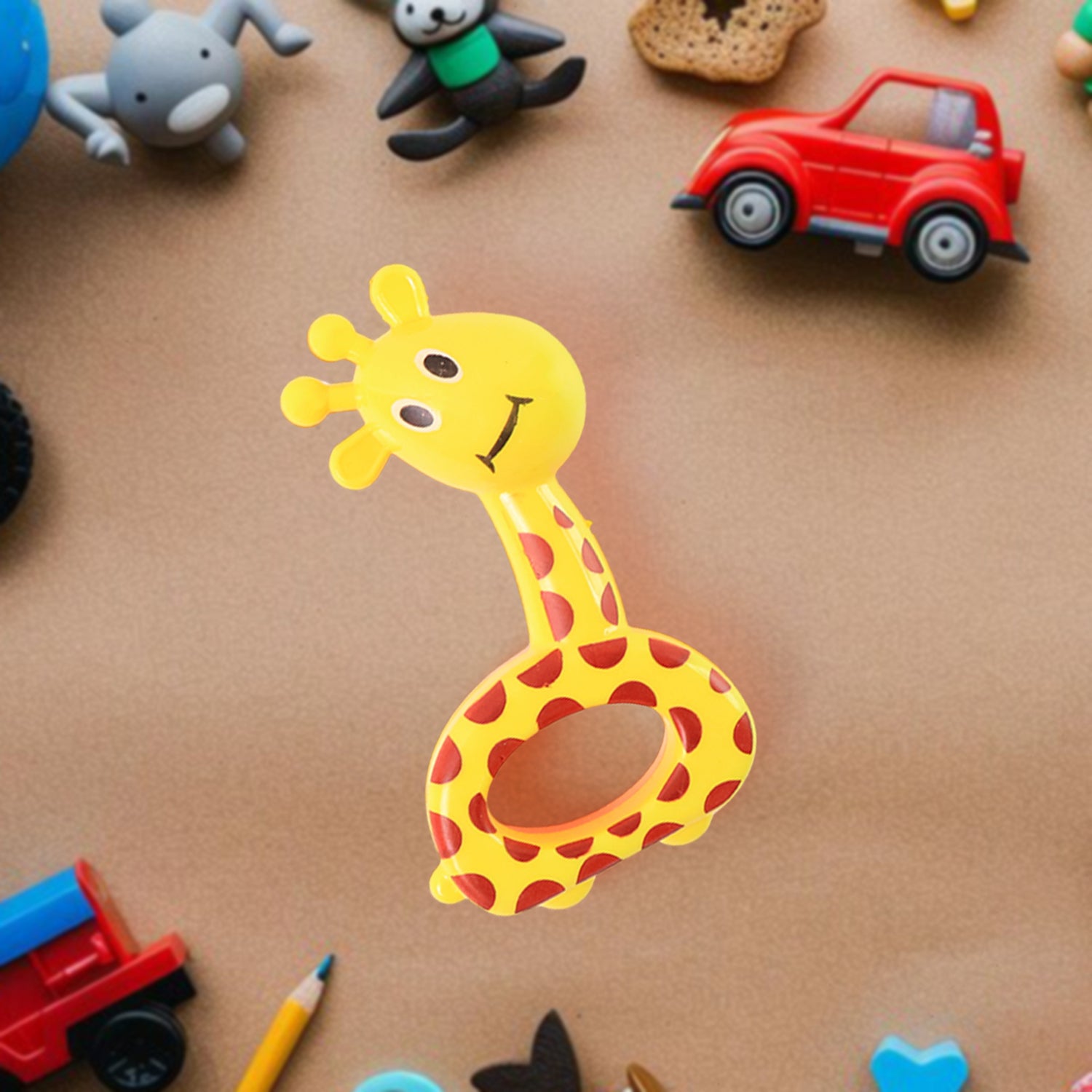 3 Pcs Set Colorful Animal Shape Baby Rattle Toy 3 Pcs Set Colorful Animal Shape Baby Rattle Toy
